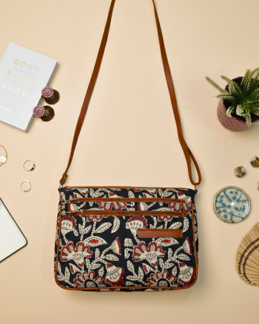 The 5 Zipper Sling: Style Meets Everyday Convenience - Kalamkari