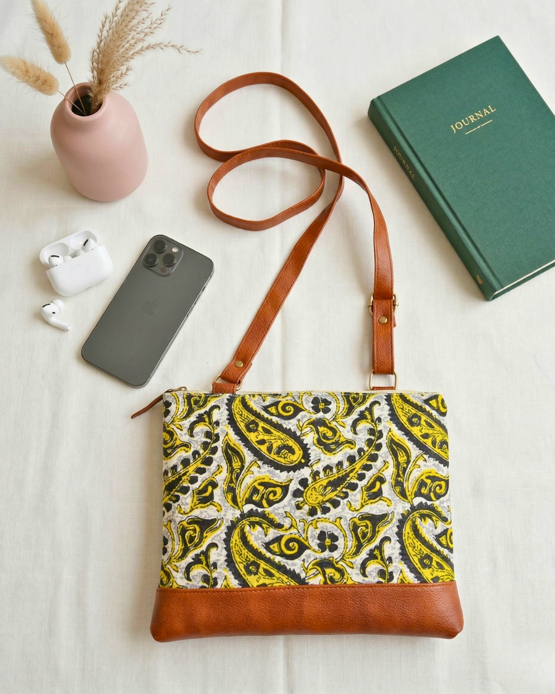 Everyday Convenience: The Jaipuri & Ikkat Sling Bag - Battik - Surovi Bags