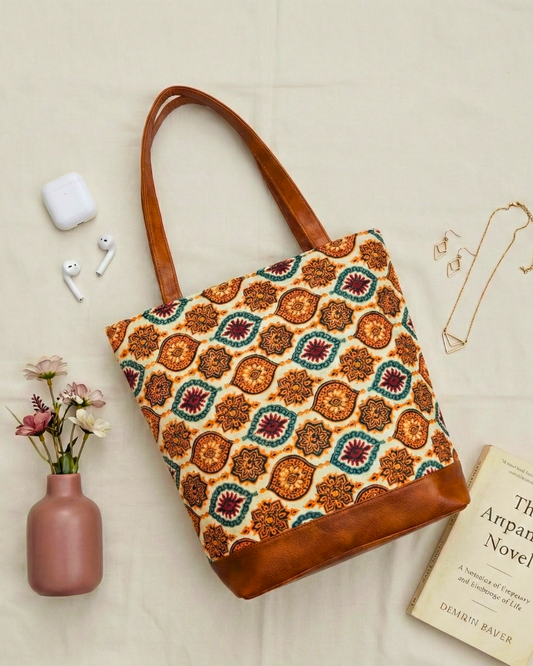 The Velvet Tote - Ajrak