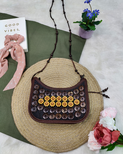 Baguette Sling - Coconut Shell Beaded Bags