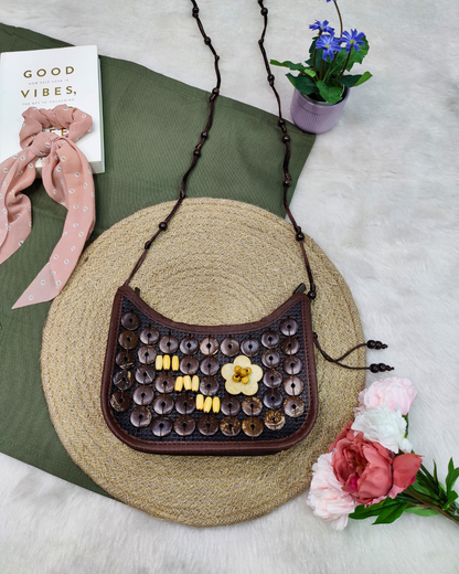 Baguette Sling - Coconut Shell Beaded Bags