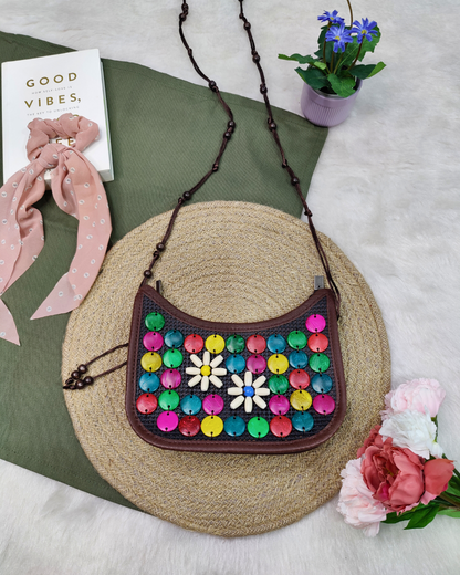 Baguette Sling - Coconut Shell Beaded Bags