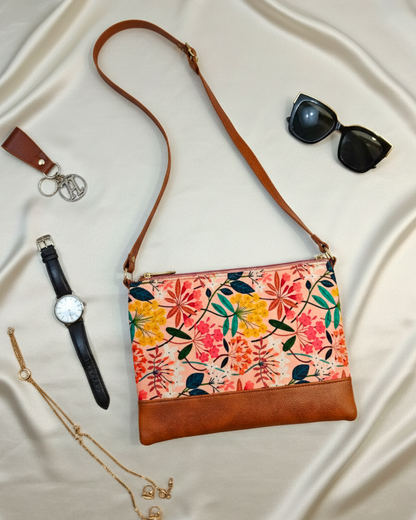Everyday Convenience: The Jaipuri & Ikkat Sling Bag - Multi Color Floral