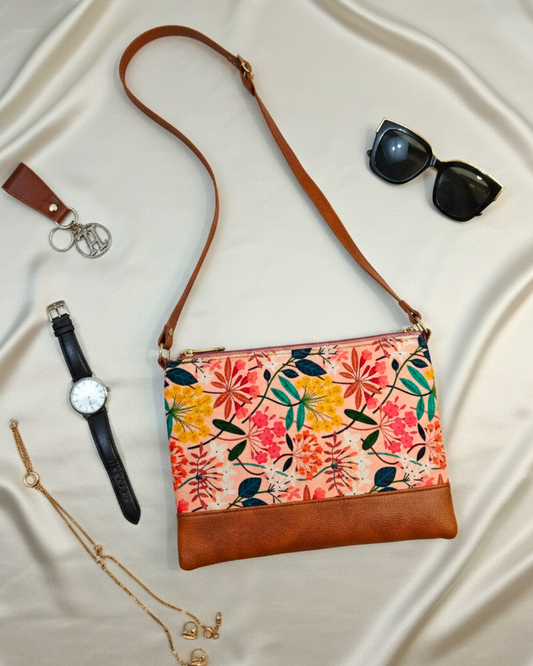 Everyday Convenience: The Jaipuri & Ikkat Sling Bag - Multi Color Floral