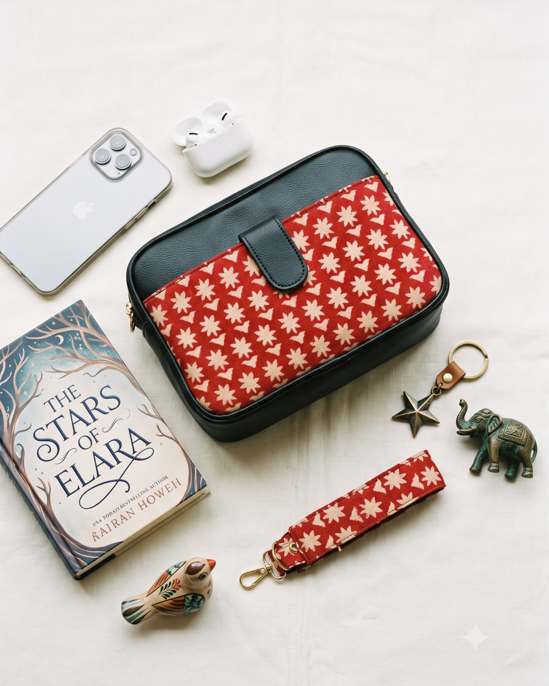 Magnetic Sling Bag - Black & Bloom