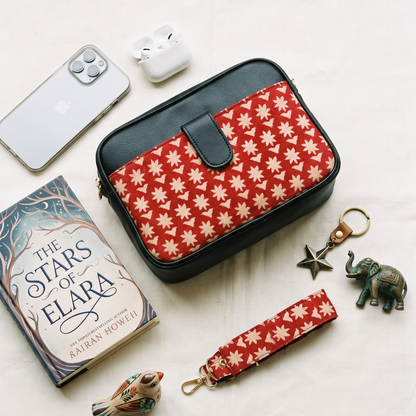 Magnetic Sling Bag - Black & Bloom