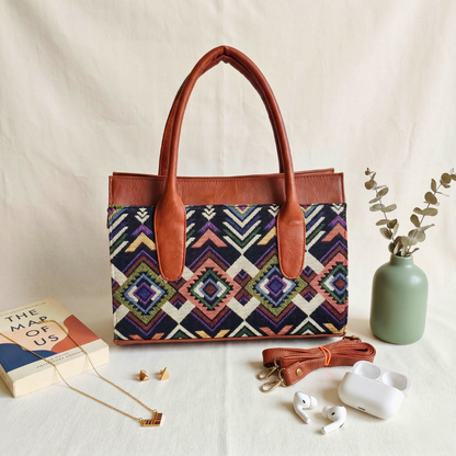 Women Urban Jacquard Handbag - Tribal Weave - Surovi Bags