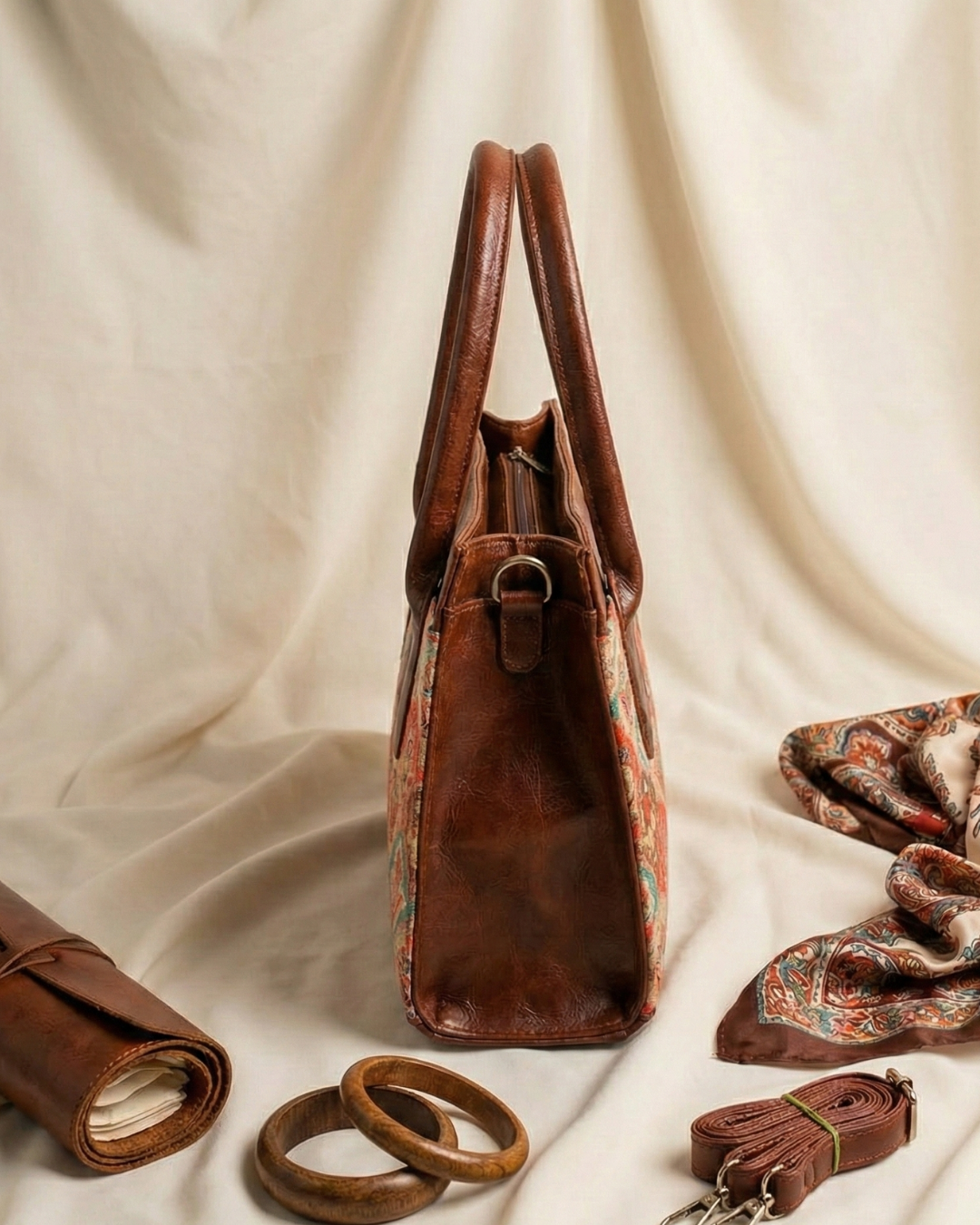 Women Urban Printed Handbag - Mughal Motif