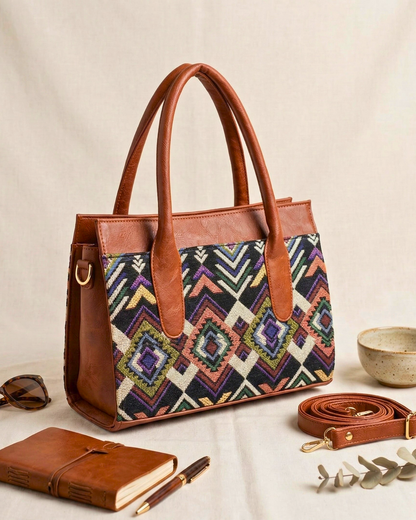 Women Urban Jacquard Handbag - Tribal Weave - Surovi Bags