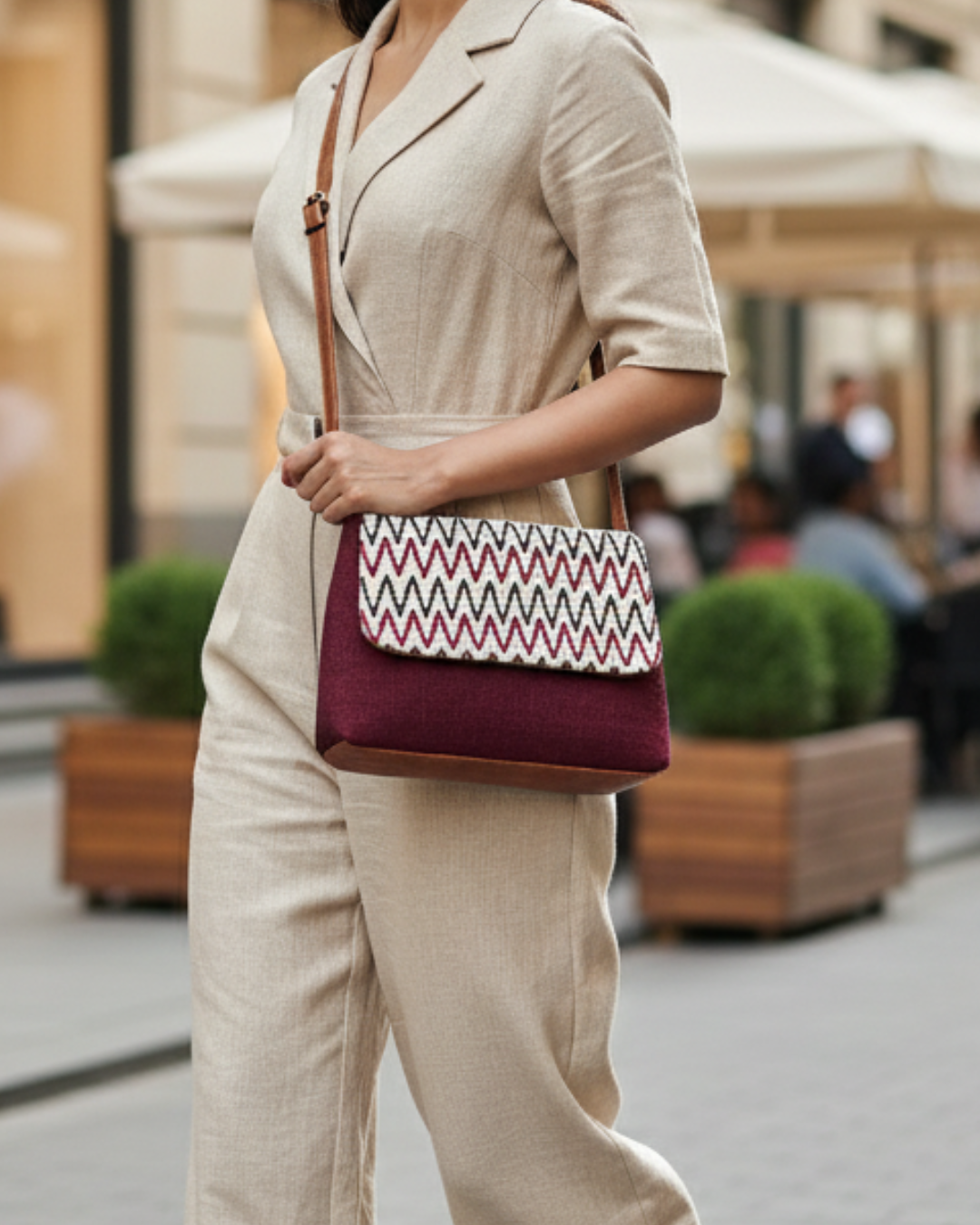 Stylish Combination Sling Bag for a fashionable look - Red