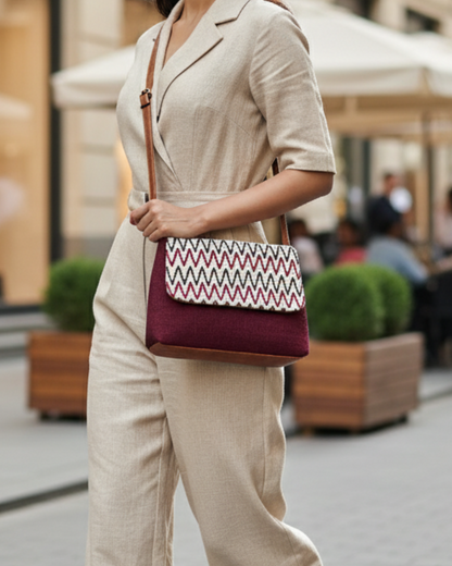 Stylish Combination Sling Bag for a fashionable look - Red
