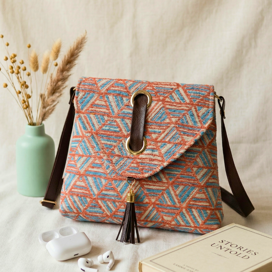 Jacquard Flap Sling Bag 3.0 - Onion Pink Weave