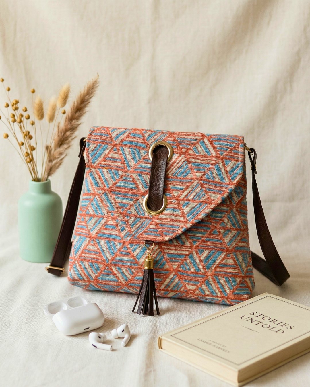 Jacquard Flap Sling Bag 3.0 - Onion Pink Weave