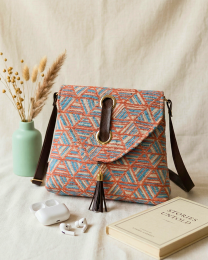 Jacquard Flap Sling Bag 3.0 - Onion Pink Weave