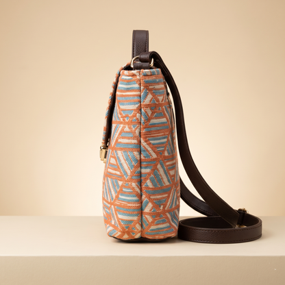 Jacquard Double Handle Sling Bag - Onion Pink Weave