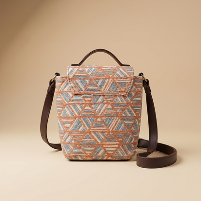 Jacquard Double Handle Sling Bag - Onion Pink Weave