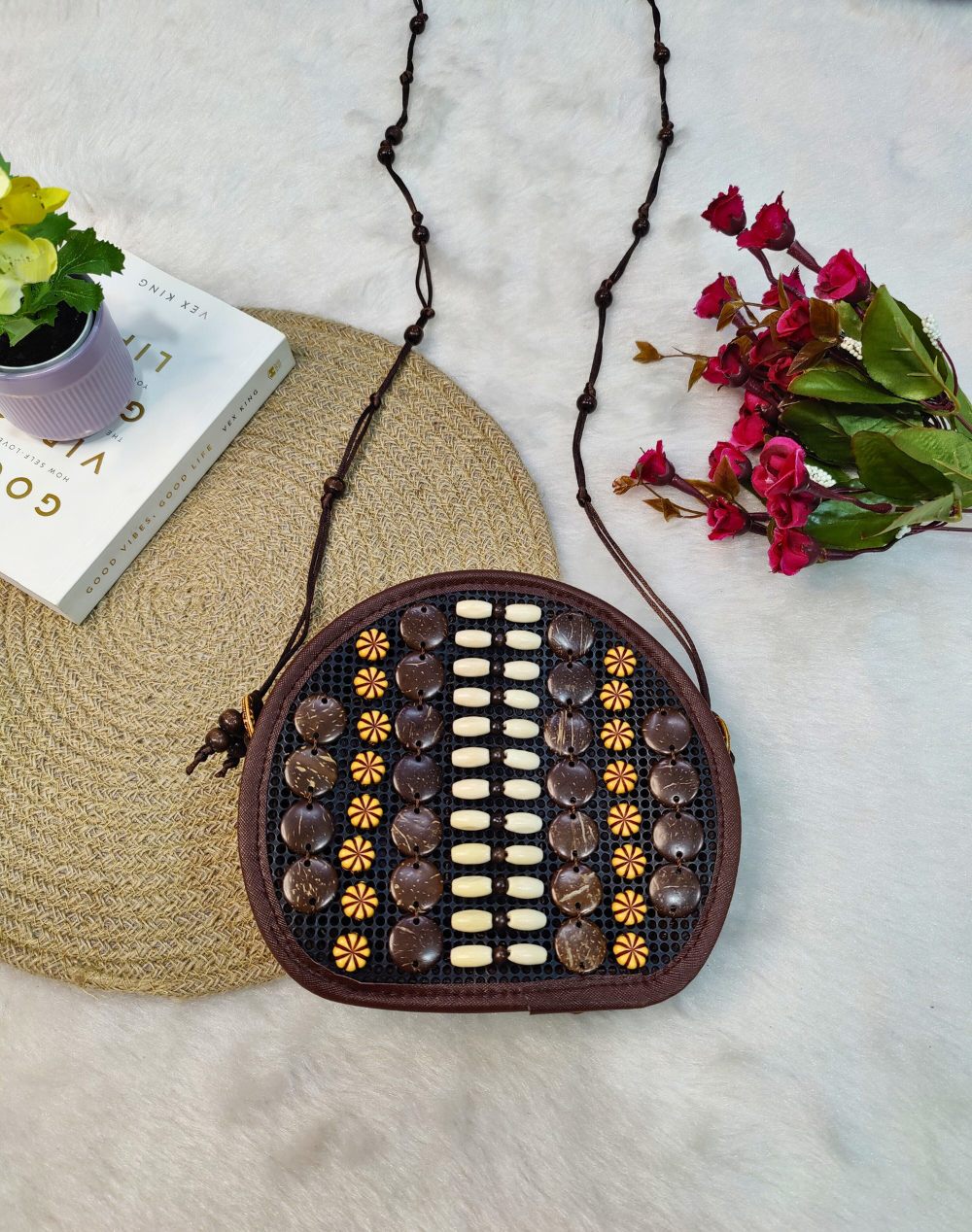 D Sling - Coconut Shell Beaded Bags