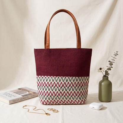 Dual Tote bags for Women - Red Wave