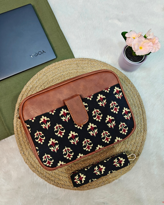 Magnetic Sling Bag - Black & Bloom - Surovi Bags