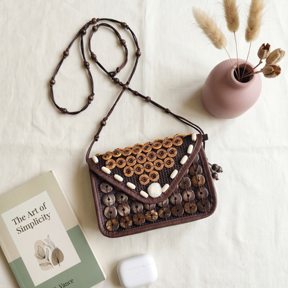 Flap Sling - Coconut Shell Beaded Bags - Surovi Bags