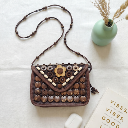 Flap Sling - Coconut Shell Beaded Bags - Surovi Bags