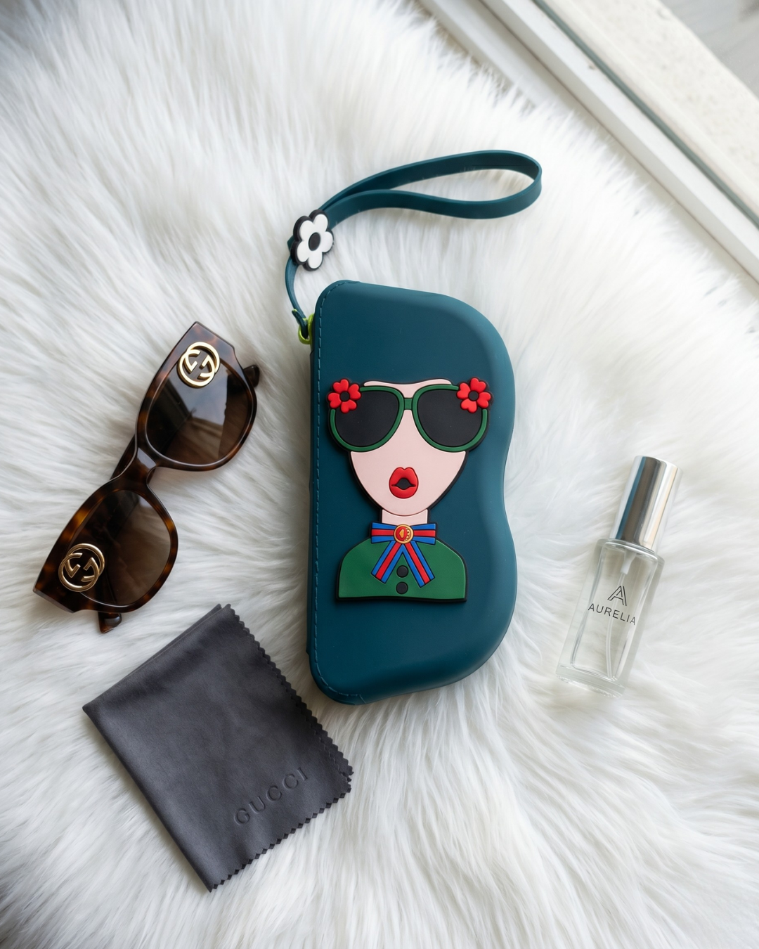Quirky Goggle Cases -  Green - Surovi Bags