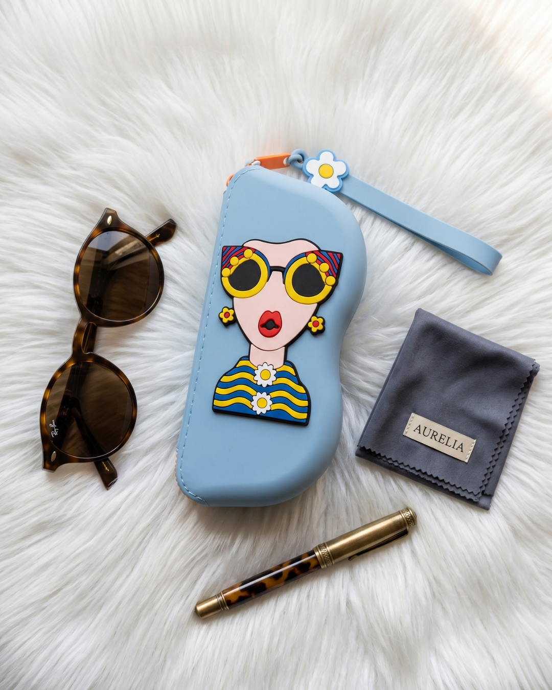Quirky Goggle Cases - Blue - Surovi Bags