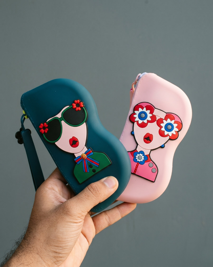 Quirky Goggle Cases -  Green - Surovi Bags
