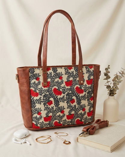 Premium Printed Jute Handbag for Women - Nawabi Couture - Surovi Bags