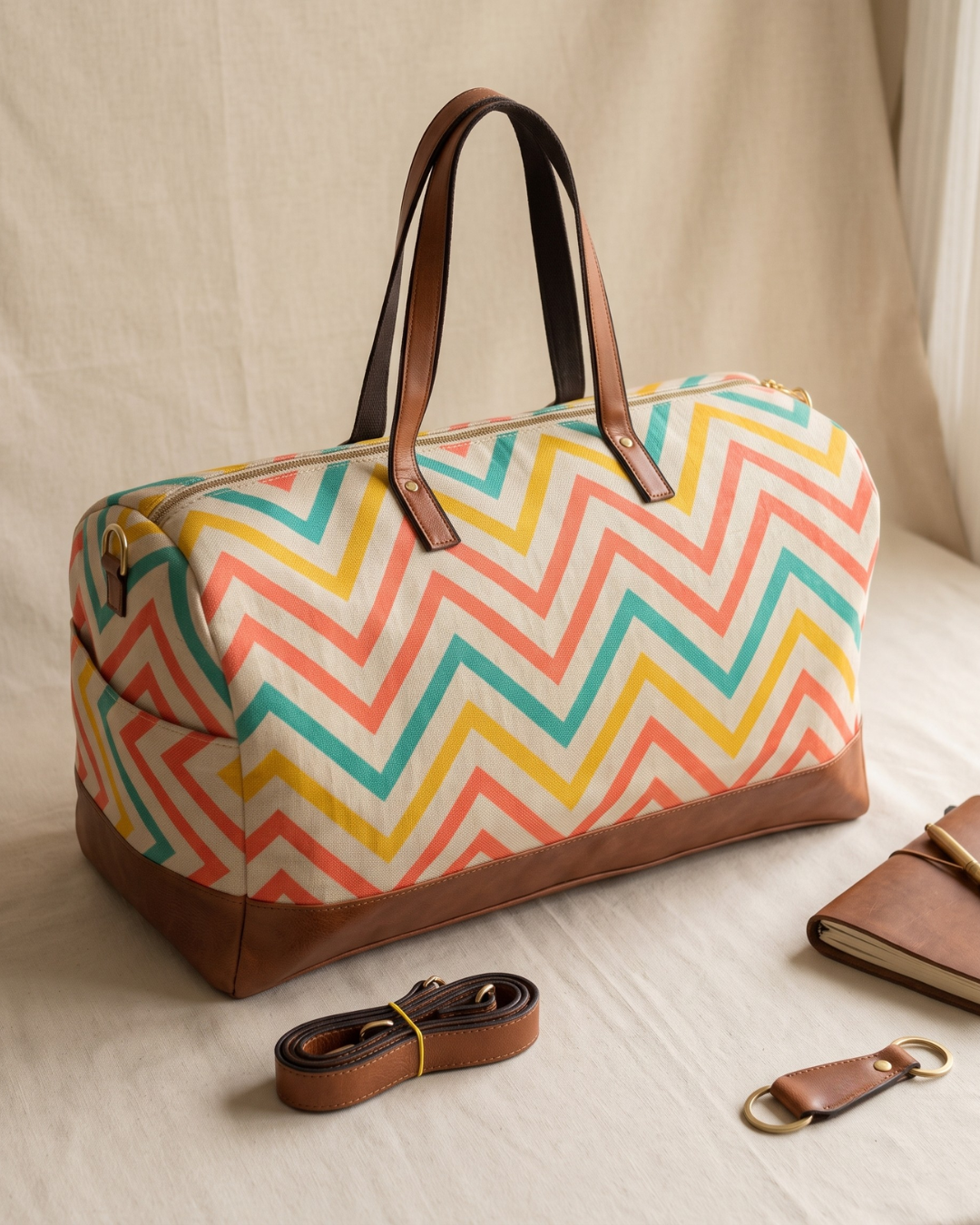 Premium Travel Duffle Bag - Spacious Weekender Luggage - Wave