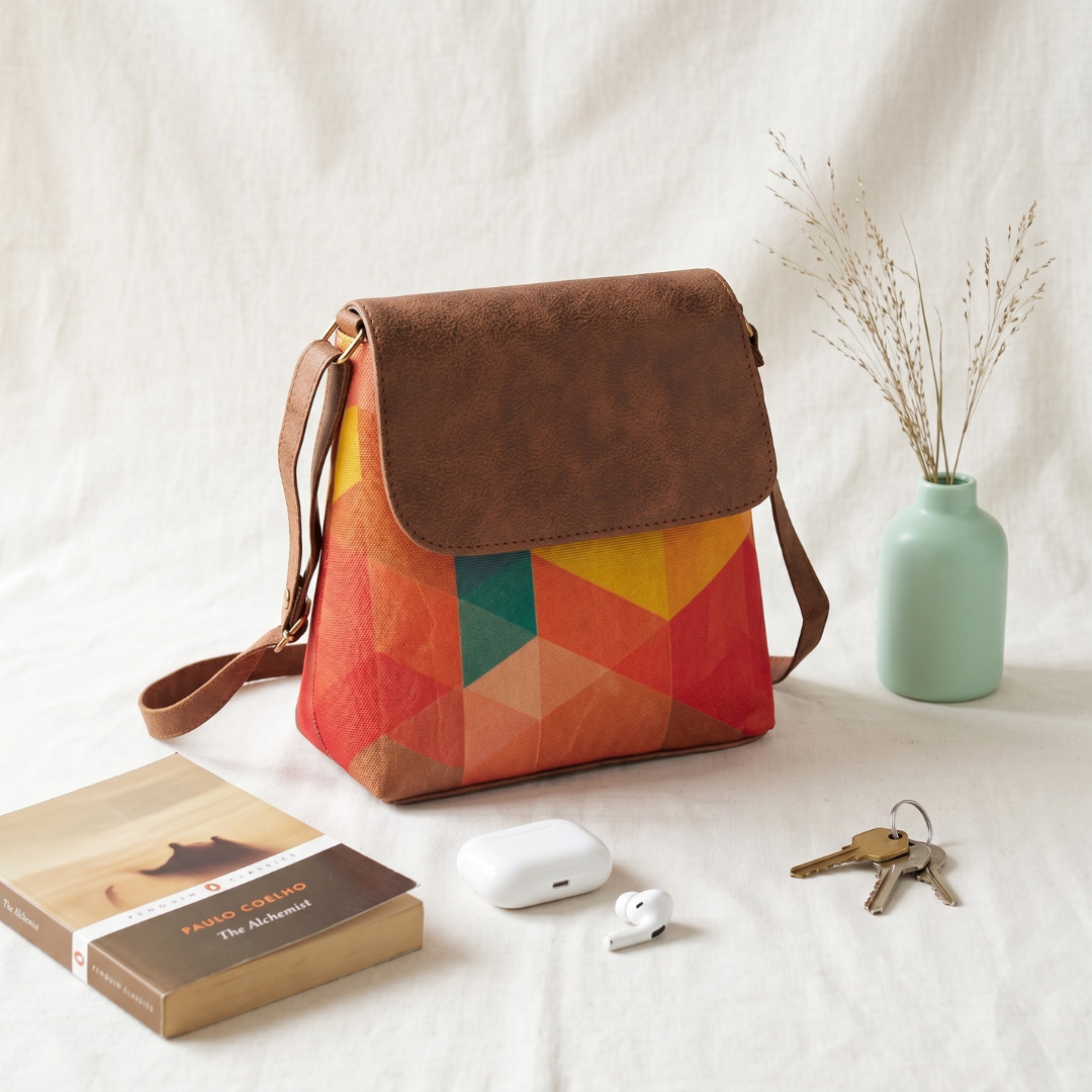 Cross Body Flap Sling - Abstract
