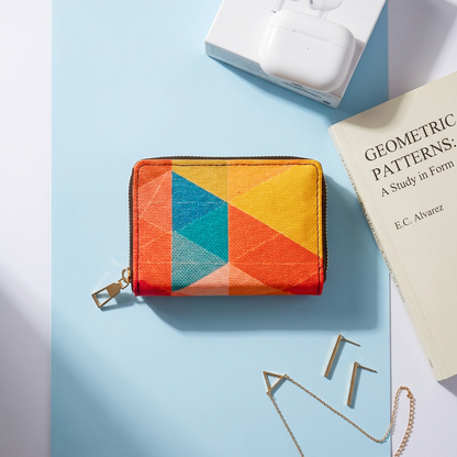 Jute Foldable Pocket Wallet For Women - Abstract - Surovi Bags