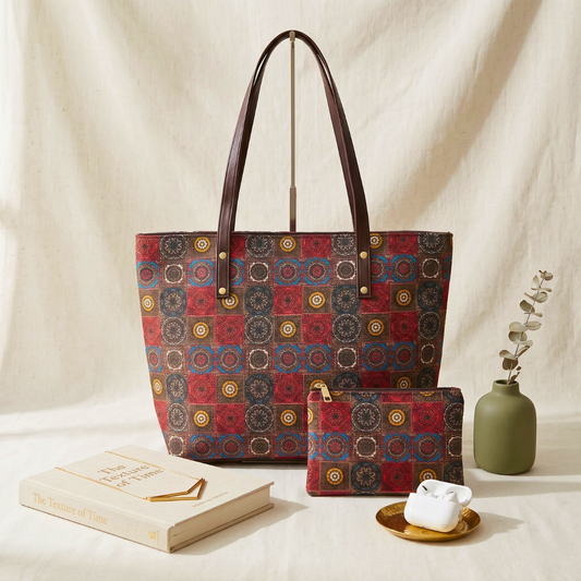 Everyday Tote bag and Pouch Combo - Mandala - Surovi Bags