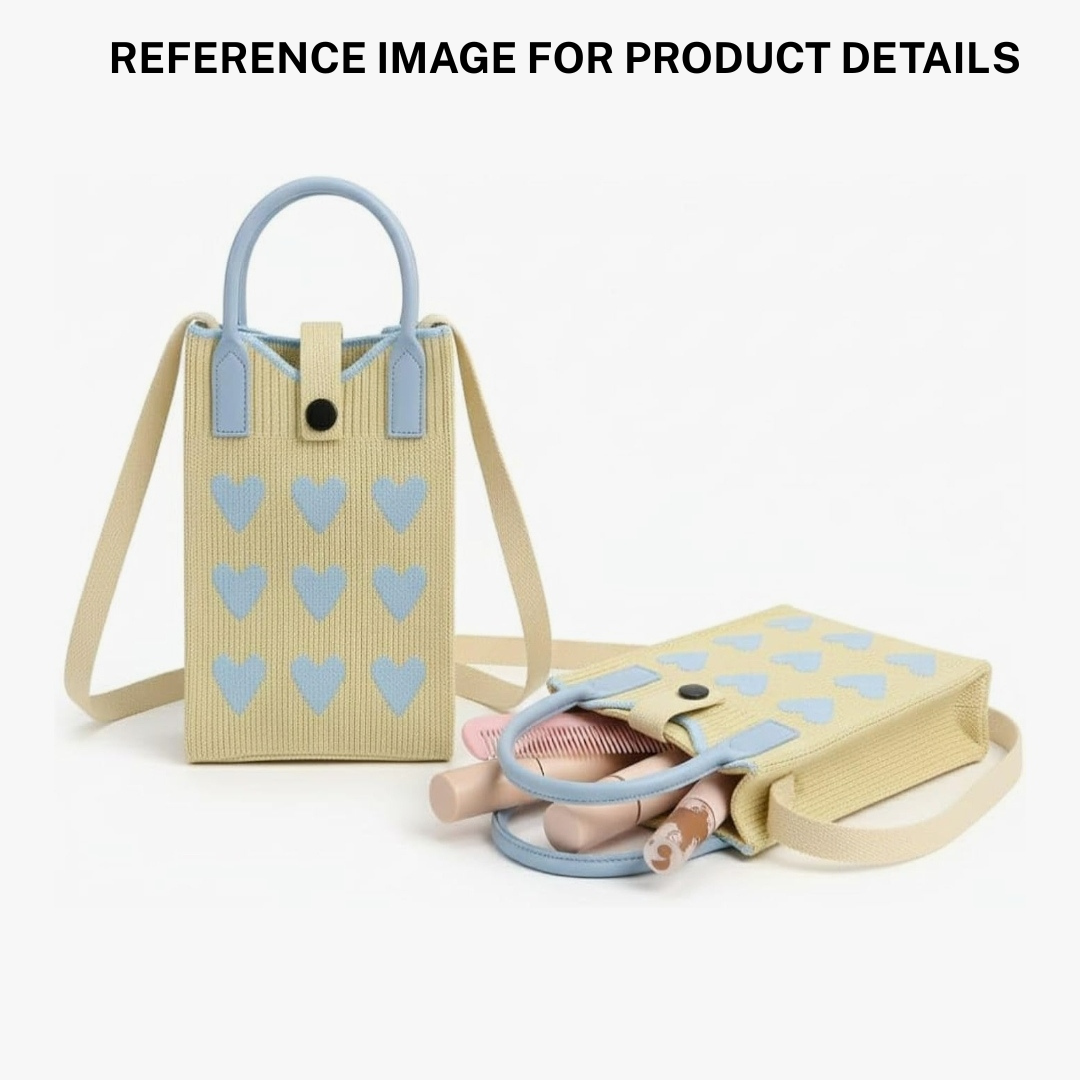 Premium Knitted Mobile Sling Bag - Ofwhite