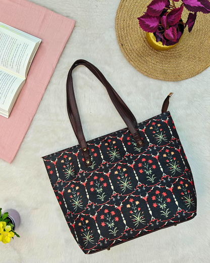 Trendy Handmade Laptop Tote Bag - Red Nawabi Couture