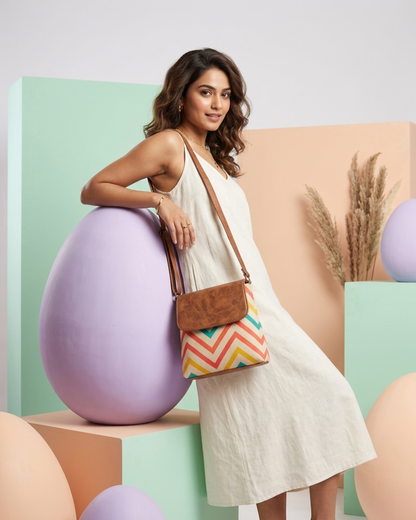 Cross Body Flap Sling - Wave - Surovi Bags