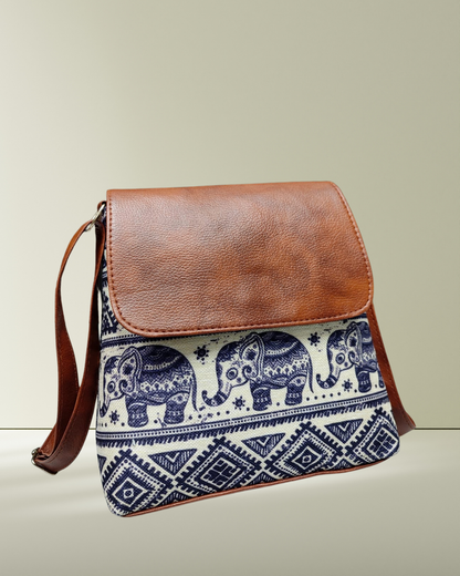 Cross Body Flap Sling - Elephant