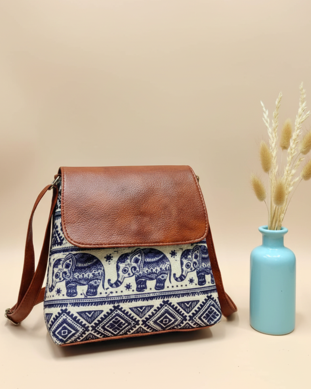 Cross Body Flap Sling - Elephant