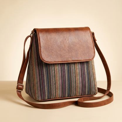 Jacquard Cross Body Flap Sling - Grey Weave