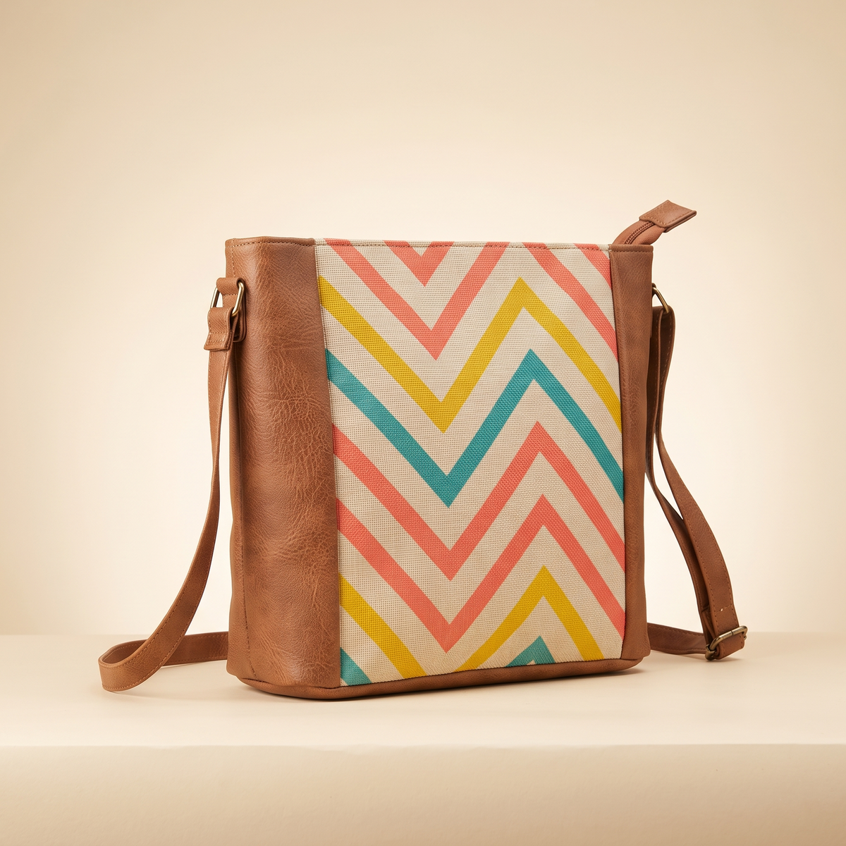 Jute Frame Sling - Handcrafted Traditional Crossbody Bag - Wave