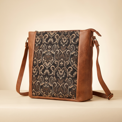 Jute Frame Sling - Handcrafted Traditional Crossbody Bag - Golden Weave