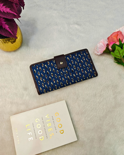 Ikkat Fusion Flap Wallet - Ajrak Butti