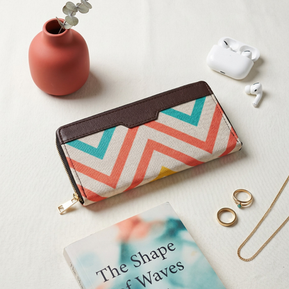 Double Zip Wallet for Secure and Organized Storage - Wave