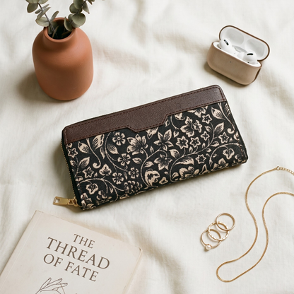 Double Zip Wallet for Secure and Organized Storage - Kalamkari - Surovi Bags