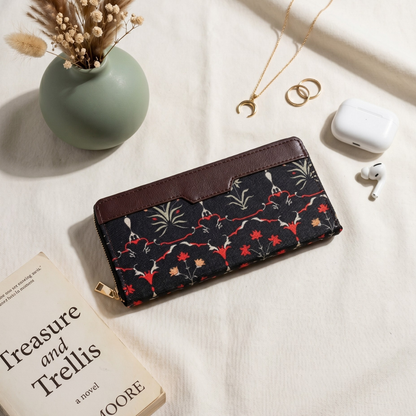 Double Zip Wallet for Secure and Organized Storage - Black