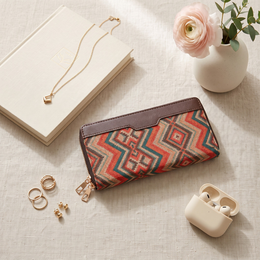 Double Zip Wallet for Secure and Organized Storage - Abstract