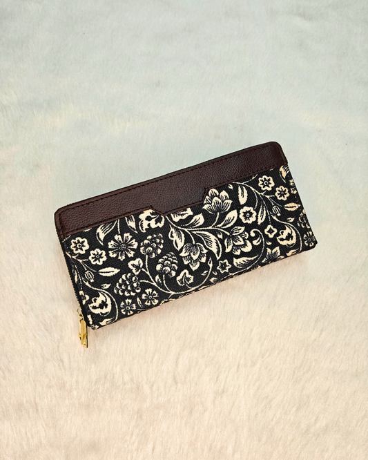 Double Zip Wallet for Secure and Organized Storage - Kalamkari