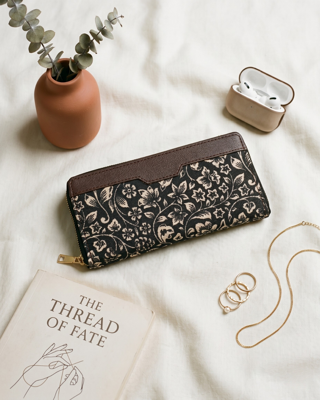 Double Zip Wallet for Secure and Organized Storage - Kalamkari - Surovi Bags