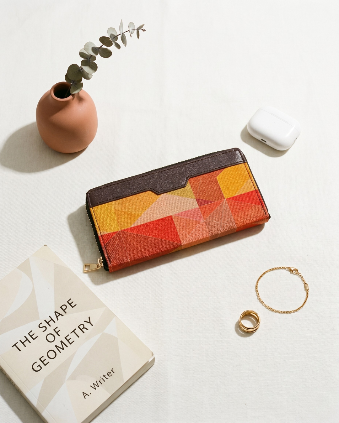 Double Zip Wallet for Secure and Organized Storage - Abstract - Surovi Bags