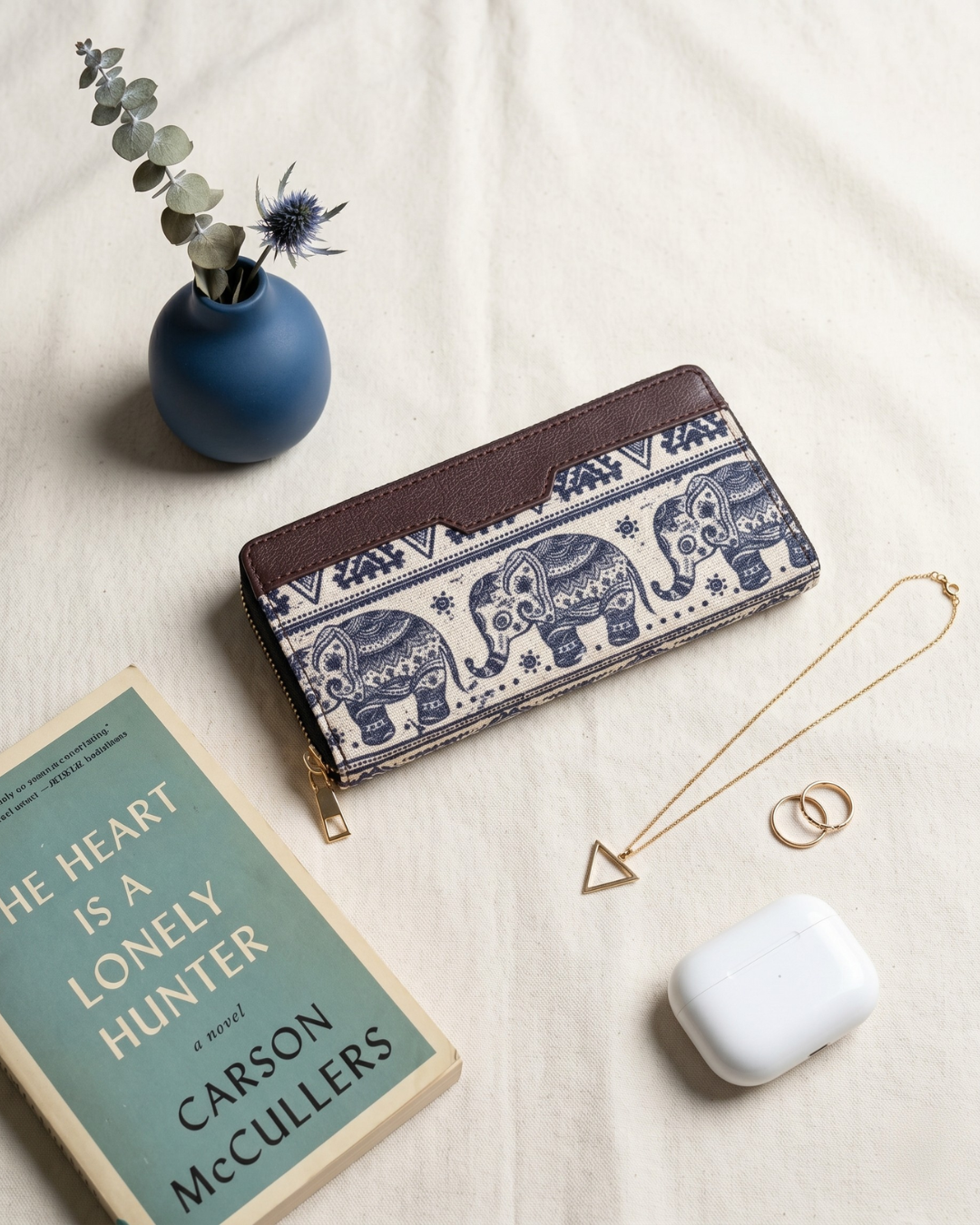 Double Zip Wallet for Secure and Organized Storage - Elephant - Surovi Bags
